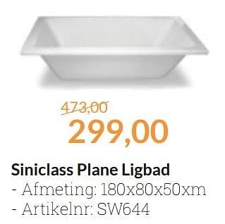 Aanbiedingen Siniclass plane ligbad - Saniclass - Geldig van 01/05/2016 tot 31/05/2016 bij Sanitairwinkel