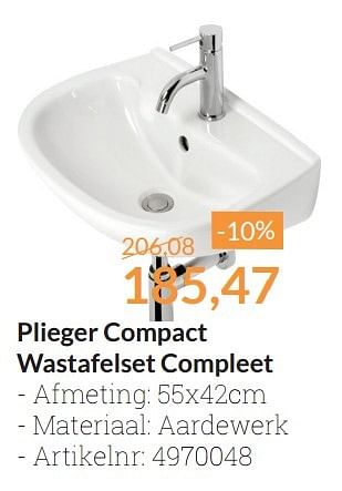 Aanbiedingen Plieger compact wastafelset compleet - Plieger - Geldig van 01/05/2016 tot 31/05/2016 bij Sanitairwinkel