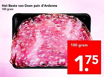 Aanbiedingen Het beste van deen pain d ardenne - Huismerk deen supermarkt - Geldig van 01/05/2016 tot 07/05/2016 bij Deen Supermarkten