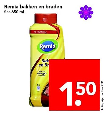 Aanbiedingen Remia bakken en braden - Remia - Geldig van 01/05/2016 tot 07/05/2016 bij Deen Supermarkten