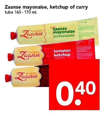 Aanbiedingen Zaanse mayonaise ketchup of curry - Zaanse Suas - Geldig van 01/05/2016 tot 07/05/2016 bij Deen Supermarkten