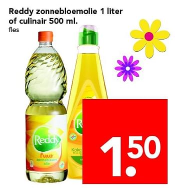 Aanbiedingen Reddy zonnebloemolie of culinair - Reddy - Geldig van 01/05/2016 tot 07/05/2016 bij Deen Supermarkten