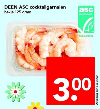 Aanbiedingen Deen asc cocktailgarnalen - Huismerk deen supermarkt - Geldig van 01/05/2016 tot 07/05/2016 bij Deen Supermarkten