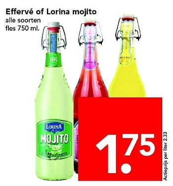 Aanbiedingen Effervé of lorina mojito - LORINA - Geldig van 01/05/2016 tot 07/05/2016 bij Deen Supermarkten