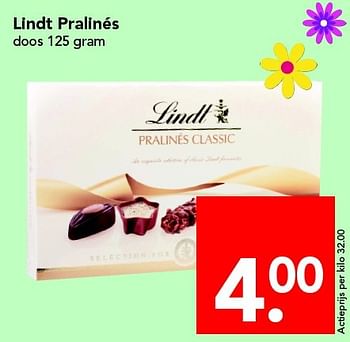 Aanbiedingen Lindt pralinés - Lindt - Geldig van 01/05/2016 tot 07/05/2016 bij Deen Supermarkten