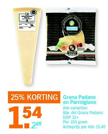 Aanbiedingen Grana padano en parmigiano - Grana Padano - Geldig van 02/05/2016 tot 08/05/2016 bij Albert Heijn