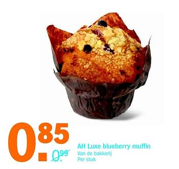 Aanbiedingen Ah luxe blueberry muffin - Huismerk - Albert Heijn - Geldig van 02/05/2016 tot 08/05/2016 bij Albert Heijn