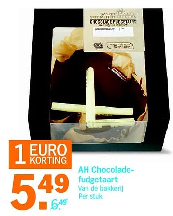 Aanbiedingen Ah chocoladefudgetaart - Huismerk - Albert Heijn - Geldig van 02/05/2016 tot 08/05/2016 bij Albert Heijn