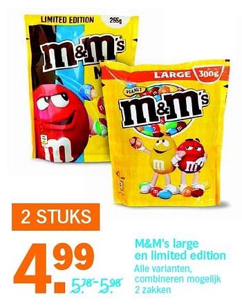 Aanbiedingen M+m`s large en limited edition - M&amp;M', s - Geldig van 02/05/2016 tot 08/05/2016 bij Albert Heijn