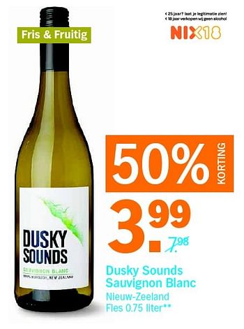 Aanbiedingen Dusky sounds sauvignon blanc - Witte wijnen - Geldig van 02/05/2016 tot 08/05/2016 bij Albert Heijn