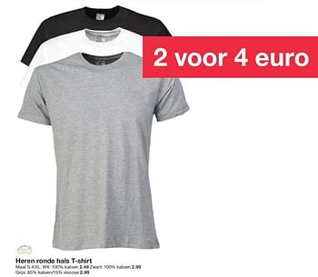 Aanbiedingen Heren ronde hals t-shirt - Huismerk - Zeeman  - Geldig van 05/05/2016 tot 14/05/2016 bij Zeeman