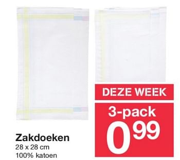 Aanbiedingen Zakdoeken - Huismerk - Zeeman  - Geldig van 05/05/2016 tot 14/05/2016 bij Zeeman