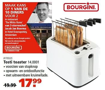 Viskeus bovenstaand Verslaafd Bourgini Tosti toaster - Promotie bij Marskramer