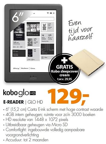 Aanbiedingen Kobo e-reader glo hd - Kobo - Geldig van 02/05/2016 tot 08/05/2016 bij Expert