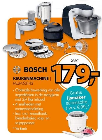 Aanbiedingen Bosch keukenmachine mum53143 - Bosch - Geldig van 02/05/2016 tot 08/05/2016 bij Expert