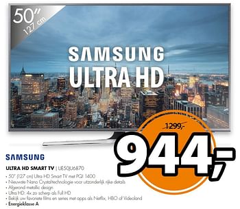 Aanbiedingen Samsung ultra hd smart tv ue50ju6870 - Samsung - Geldig van 02/05/2016 tot 08/05/2016 bij Expert