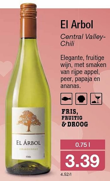 Aanbiedingen El arbol - Witte wijnen - Geldig van 04/05/2016 tot 10/05/2016 bij Aldi