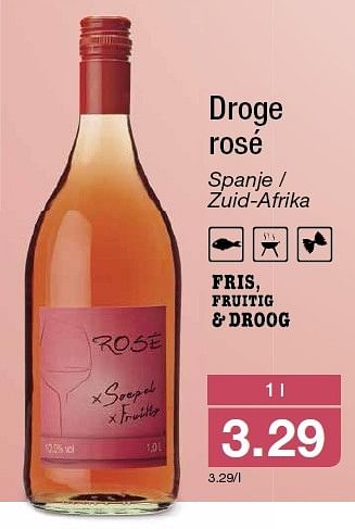 Aanbiedingen Droge rosé - Rosé wijnen - Geldig van 04/05/2016 tot 10/05/2016 bij Aldi