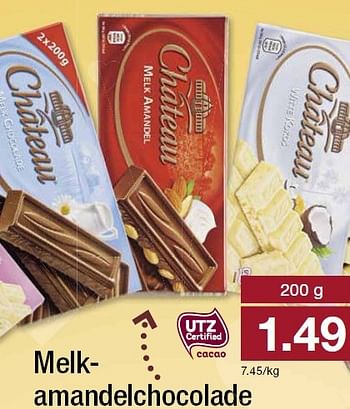 Aanbiedingen Melkamandelchocolade - CHATEAU - Geldig van 04/05/2016 tot 10/05/2016 bij Aldi