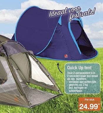 Aanbiedingen Quick up tent - Quick - Geldig van 04/05/2016 tot 10/05/2016 bij Aldi