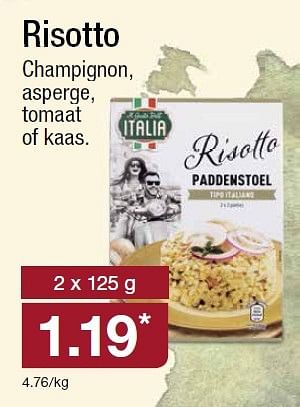 Aanbiedingen Risotto champignon, asperge, tomaat of kaas - ITALIA  - Geldig van 04/05/2016 tot 10/05/2016 bij Aldi