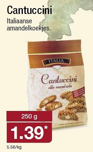 Aanbiedingen Cantuccini italiaanse amandelkoekjes - ITALIA  - Geldig van 04/05/2016 tot 10/05/2016 bij Aldi