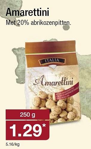 Aanbiedingen Amarettini met 20% abrikozenpitten - ITALIA  - Geldig van 04/05/2016 tot 10/05/2016 bij Aldi