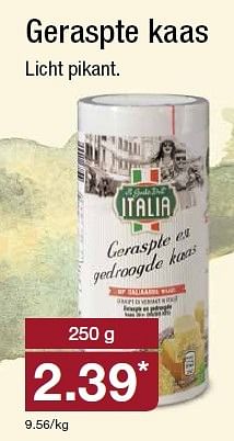 Aanbiedingen Geraspte kaas licht pikant - ITALIA  - Geldig van 04/05/2016 tot 10/05/2016 bij Aldi