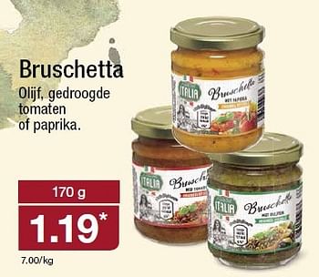 Aanbiedingen Bruschetta olijf, gedroogde tomaten of paprika - ITALIA  - Geldig van 04/05/2016 tot 10/05/2016 bij Aldi