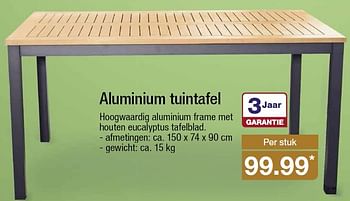 Aanbiedingen Aluminium tuintafel - Huismerk - Aldi - Geldig van 04/05/2016 tot 10/05/2016 bij Aldi