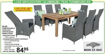 Aanbiedingen Siles comfortabele traploos verstelbare dining chair - Bois le Duc - Geldig van 09/05/2016 tot 29/05/2016 bij Van Cranenbroek