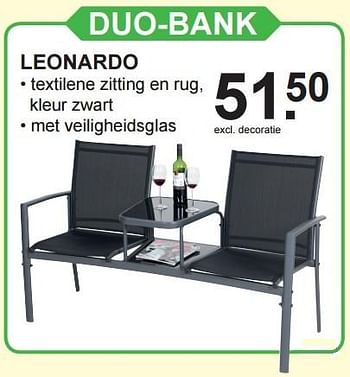 Aanbiedingen Duo-bank leonardo - Huismerk - Van Cranenbroek - Geldig van 09/05/2016 tot 29/05/2016 bij Van Cranenbroek