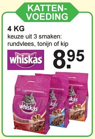 Aanbiedingen Katten- voeding - Whiskas - Geldig van 09/05/2016 tot 29/05/2016 bij Van Cranenbroek