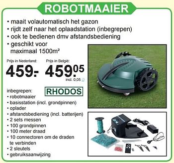 Aanbiedingen Rhodos robotmaaier - Rhodos - Geldig van 09/05/2016 tot 29/05/2016 bij Van Cranenbroek