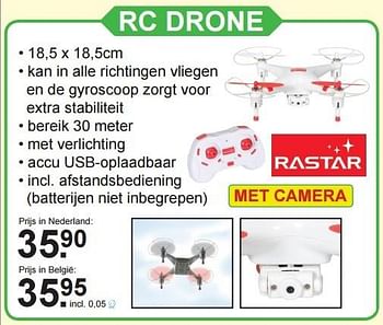 Aanbiedingen Rc drone - Rastar - Geldig van 09/05/2016 tot 29/05/2016 bij Van Cranenbroek