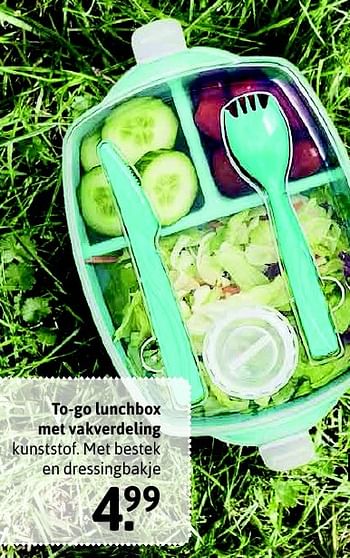 Aanbiedingen To-go lunchbox met vakverdeling - Huismerk - Xenos - Geldig van 30/04/2016 tot 13/05/2016 bij Xenos