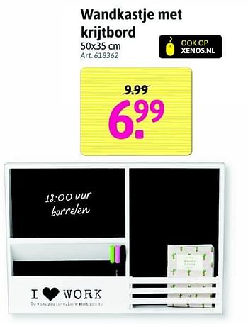 Aanbiedingen Wandkastje met krijtbord - Huismerk - Xenos - Geldig van 30/04/2016 tot 13/05/2016 bij Xenos