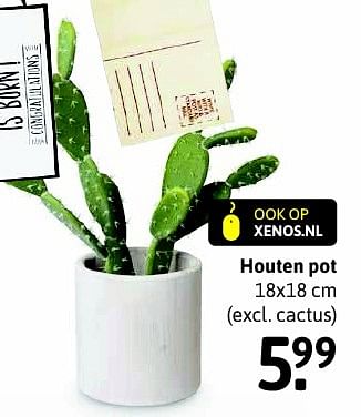 Aanbiedingen Houten pot - Huismerk - Xenos - Geldig van 30/04/2016 tot 13/05/2016 bij Xenos