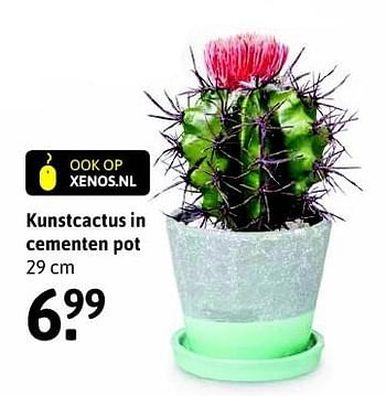 Aanbiedingen Kunstcactus in cementen pot - Huismerk - Xenos - Geldig van 30/04/2016 tot 13/05/2016 bij Xenos