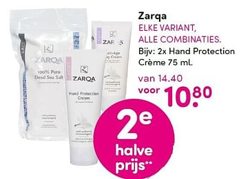 Aanbiedingen Zarqa 2x hand protection crème - Zarqa - Geldig van 02/05/2016 tot 13/05/2016 bij da