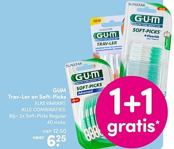 Aanbiedingen Gum trav-ler en soft-picks - GUM - Geldig van 02/05/2016 tot 13/05/2016 bij da