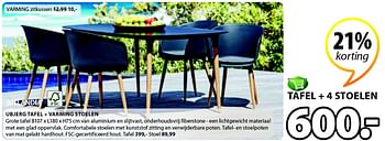 Aanbiedingen Ubjerg tafel + varming stoelen - Jutlandia - Geldig van 02/05/2016 tot 14/05/2016 bij Jysk