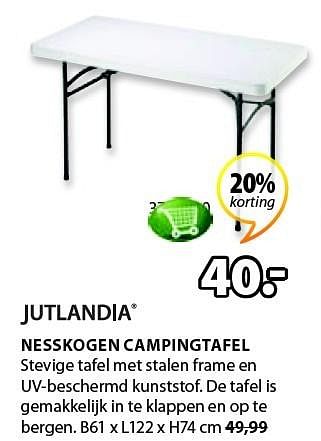 Aanbiedingen Nesskogen campingtafel - Jutlandia - Geldig van 02/05/2016 tot 14/05/2016 bij Jysk