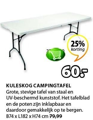 Aanbiedingen Kuleskog campingtafel - Jutlandia - Geldig van 02/05/2016 tot 14/05/2016 bij Jysk