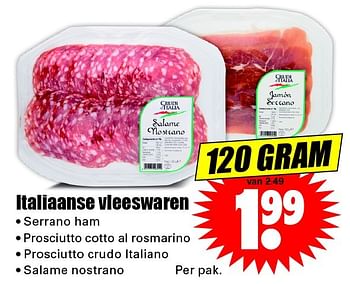 Aanbiedingen Italiaanse vleeswaren - Huismerk - Dirk - Geldig van 08/05/2016 tot 14/05/2016 bij Lekker Doen