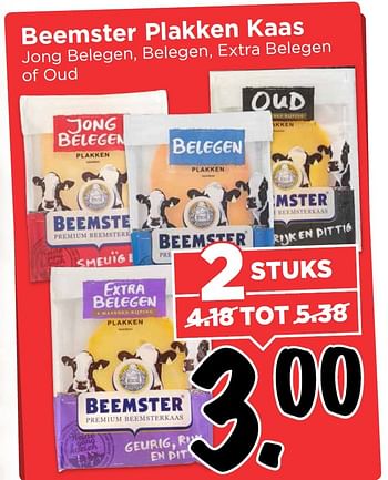 Aanbiedingen Beemster plakken kaas - Beemster - Geldig van 08/05/2016 tot 14/05/2016 bij Vomar