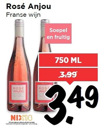 Aanbiedingen Rosé anjou - Rosé wijnen - Geldig van 08/05/2016 tot 14/05/2016 bij Vomar