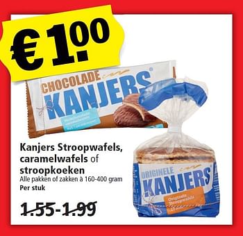 Aanbiedingen Kanjers stroopwafels, caramelwafels of stroopkoeken - Kanjers - Geldig van 08/05/2016 tot 14/05/2016 bij Plus