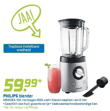 Aanbiedingen Philips blender hr2093-00 - Philips - Geldig van 01/05/2016 tot 15/05/2016 bij BCC