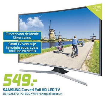 Aanbiedingen Samsung curved full hd led tv ue40j6370 - Samsung - Geldig van 01/05/2016 tot 15/05/2016 bij BCC